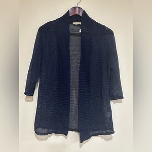 Women’s front of closet navy 3/4 sleeve cardigan. NWT. Size small